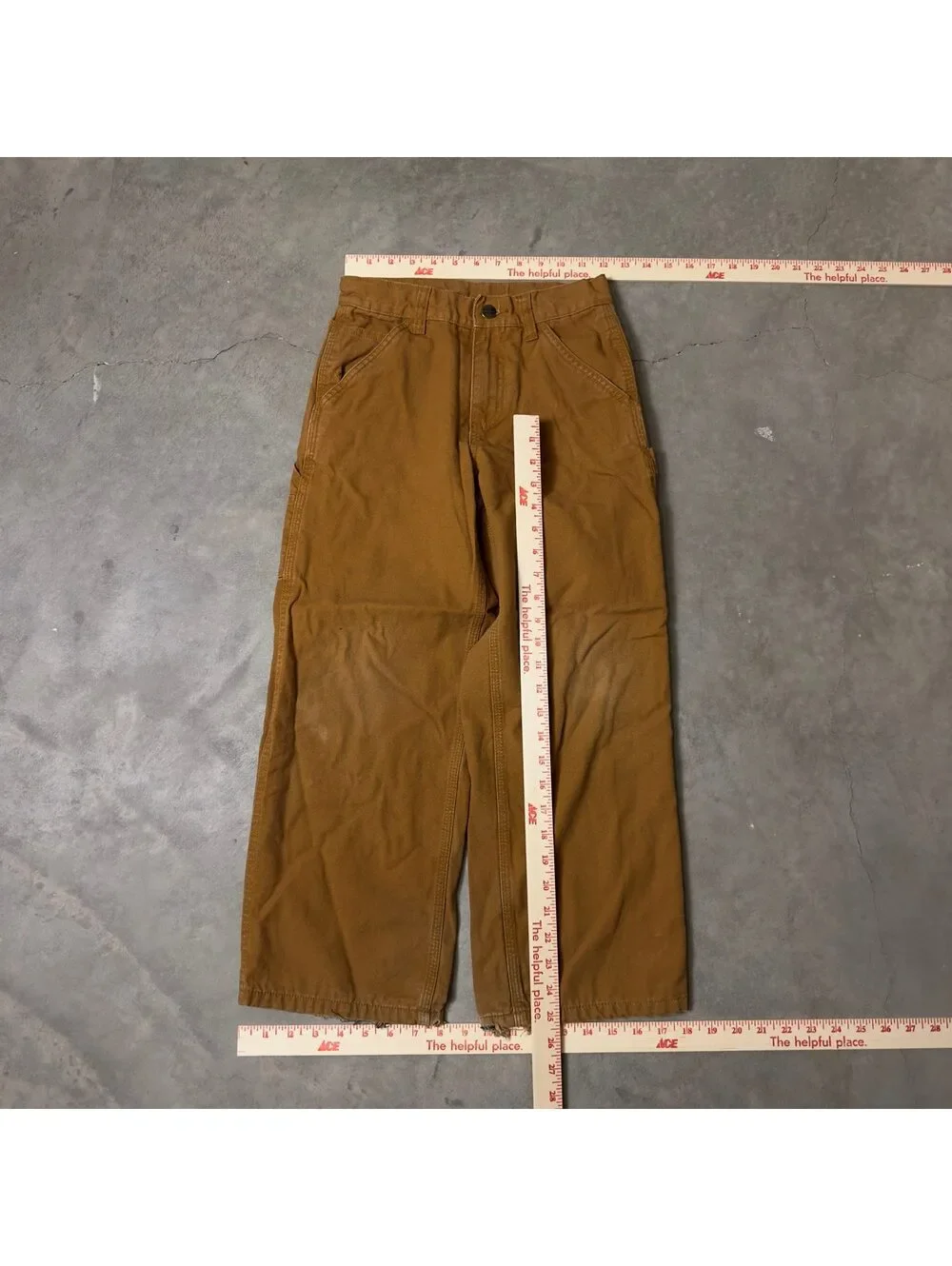 Carhartt Flannel Lined Pants Kids Size 10 Brown Baggy